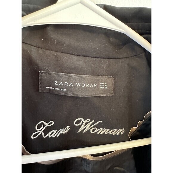 Zara Black Fitted Blazer Dress, Size Medium Pocket Belted - Picture 3 of 9